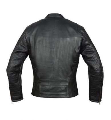 Chaqueta Moto Cuero Invictus Vintage Hector Negra - URA Moto