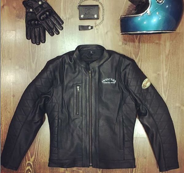 Chaqueta Moto Cuero Invictus Vintage Hector Negra - URA Moto