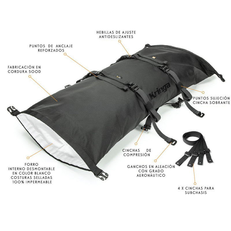 Bolsa de Equipaje Kriega Rollpack 40L Amarillo - URA Moto
