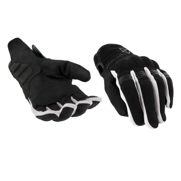 Guante Moto Moore Mujer Speed Negro y Blanco - URA Moto