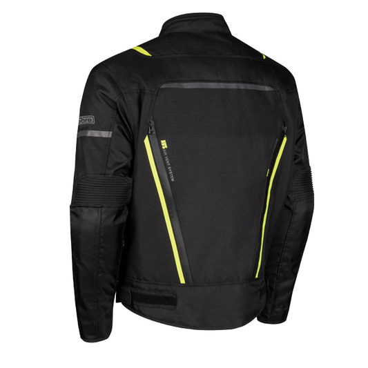 Chaqueta Cordura Moto Moore Storm Negro y Fluo - URA Moto