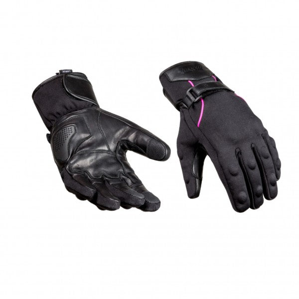 Guante Moto Moore Mujer Rea Negro/Rosa - URA Moto