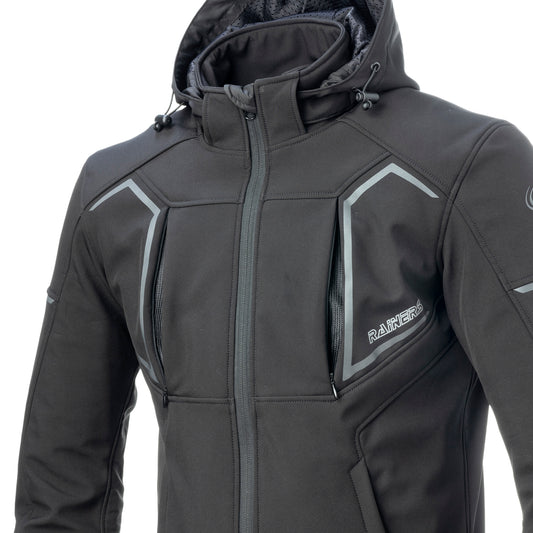 Chaqueta Softshell Invierno Moto Rainers Rover Negra