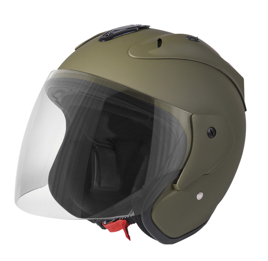 Casco Moto Stormer Jet SUN EVO Verde Mate - URA Moto