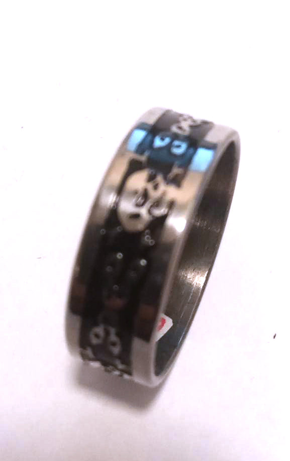 Anillo Acero Cenefa Calaveras Piratas - URA Moto