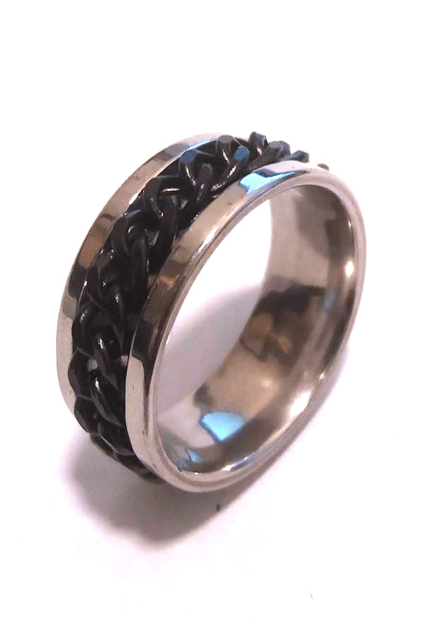 Anillo Acero Cadena Antiestres Negro - URA Moto