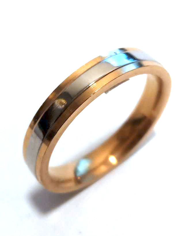 Anillo Acero Alianza Cromado-Dorado - URA Moto