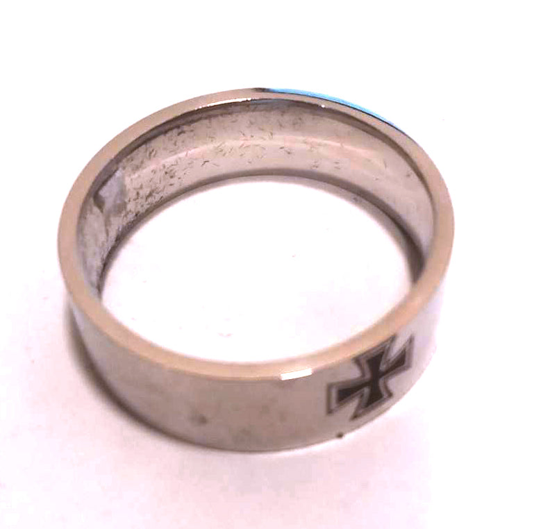 Anillo Acero Alianza Cruz de Malta Serigrafiada - URA Moto