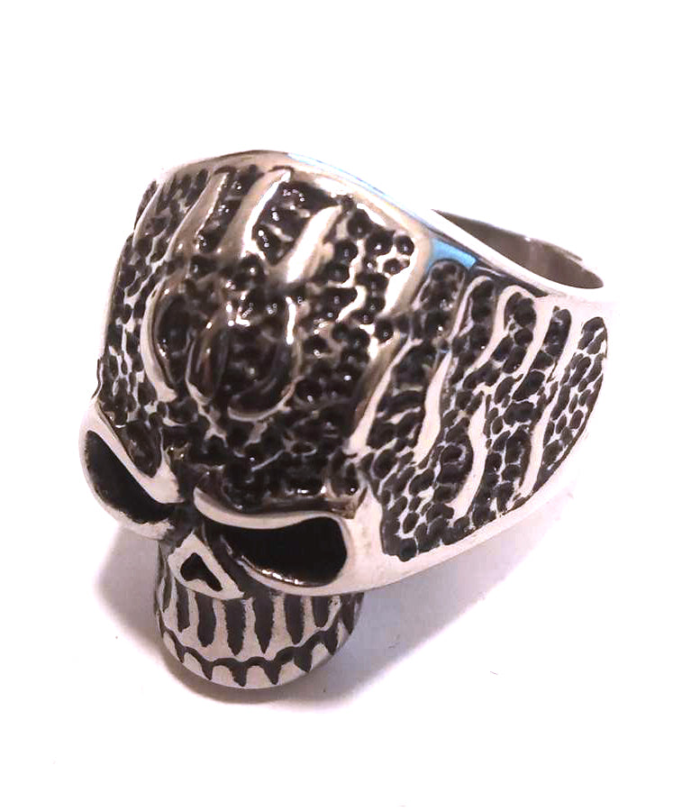 Anillo Acero Calavera Marcas Laceración - URA Moto