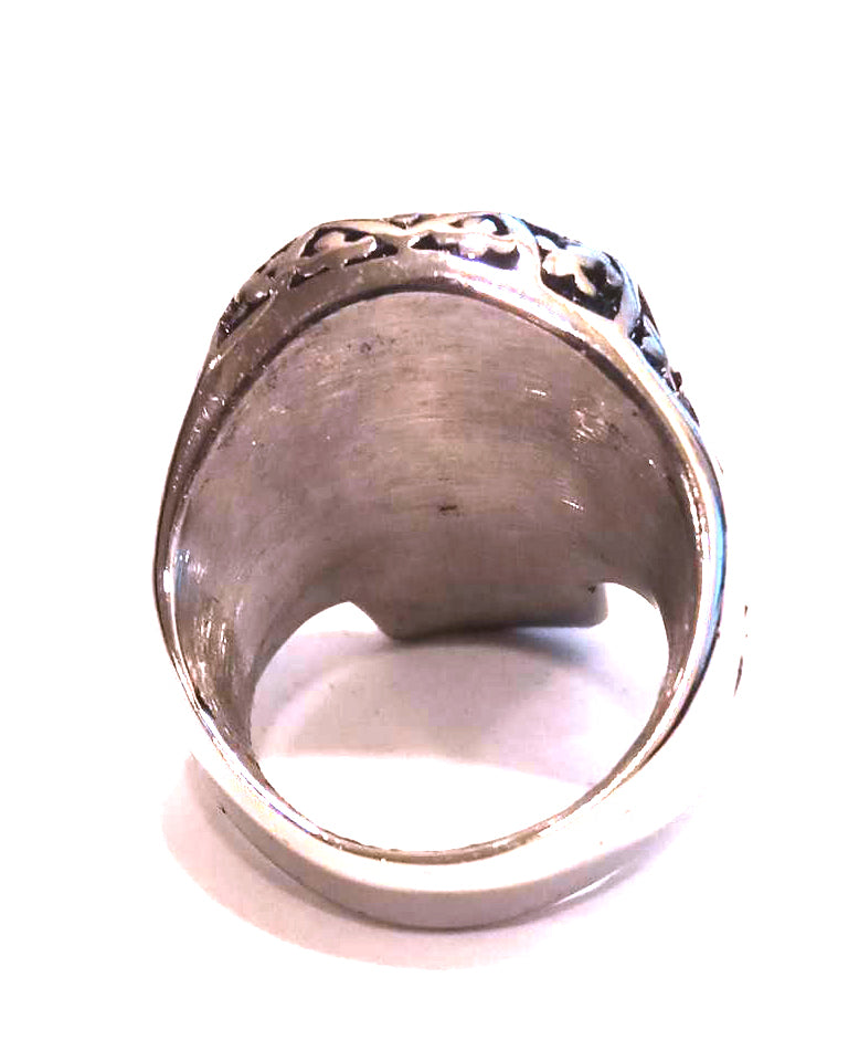 Anillo Acero Calavera Flor de Lis - URA Moto