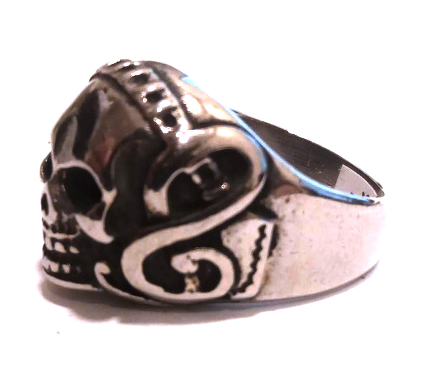 Anillo Acero Calavera Guitarra - URA Moto