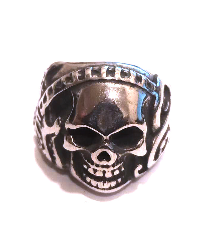 Anillo Acero Calavera Guitarra - URA Moto