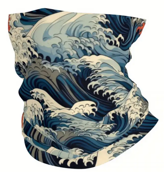 Braga Cuello para Moto Olas Mar Azul