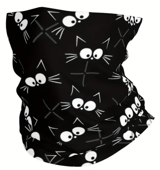 Braga Cuello para Moto Gato Perfil Ojos y Bigote