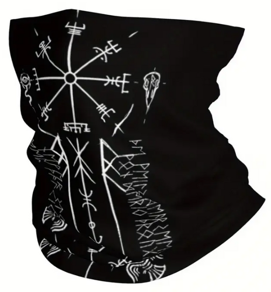 Braga Cuello para Moto Brujula Vikinga Cuerbo Odin