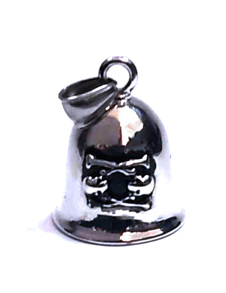 Campana Acero Moto Calavera Tibias Doble - URA Moto