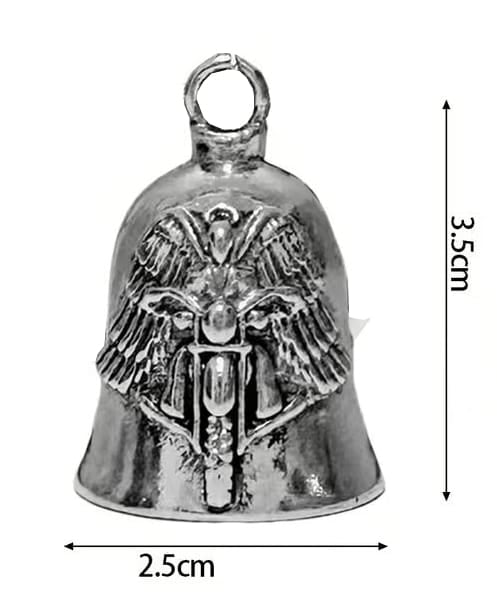 Campana Motera Motero con Alas - Amuleto de Protección Biker