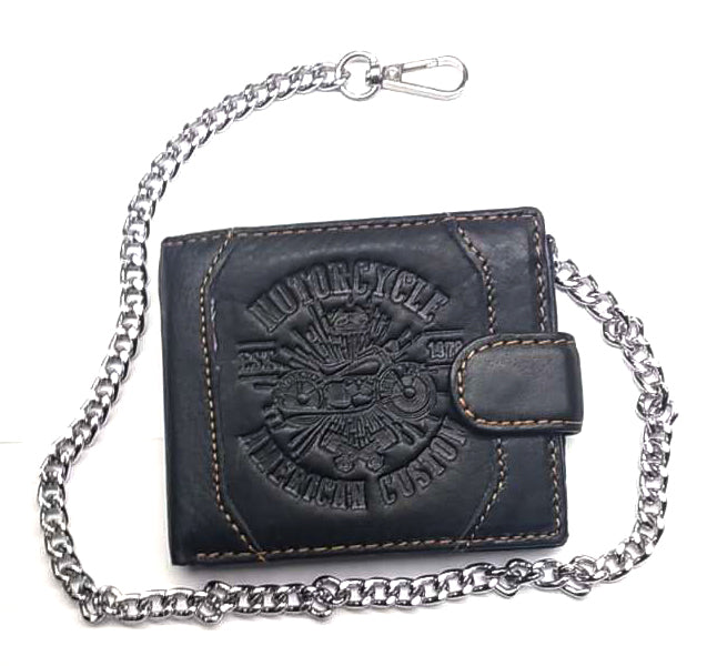Billetera De Cuero Con Cadena Cartera Hombre Cartera Biker LEAS