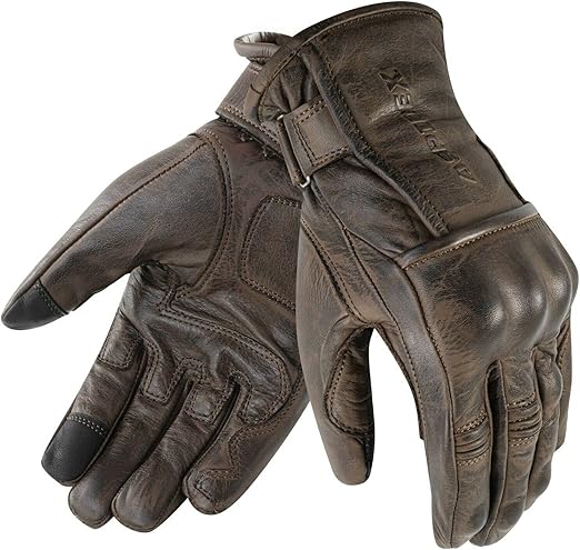 Guantes Moto Verano Piel Aspidex Orca Marrón