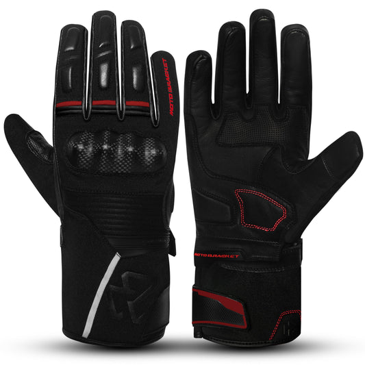 Guante Moto Motobracket Invierno Malanga Pro Negro Rojo