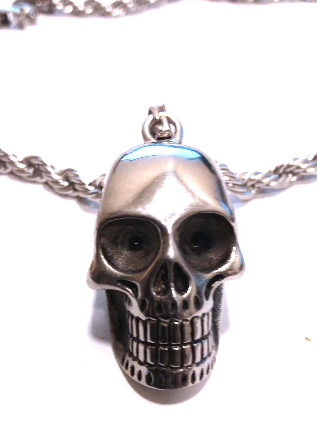 Colgante Acero con Cadena Calavera Cicatriz - URA Moto