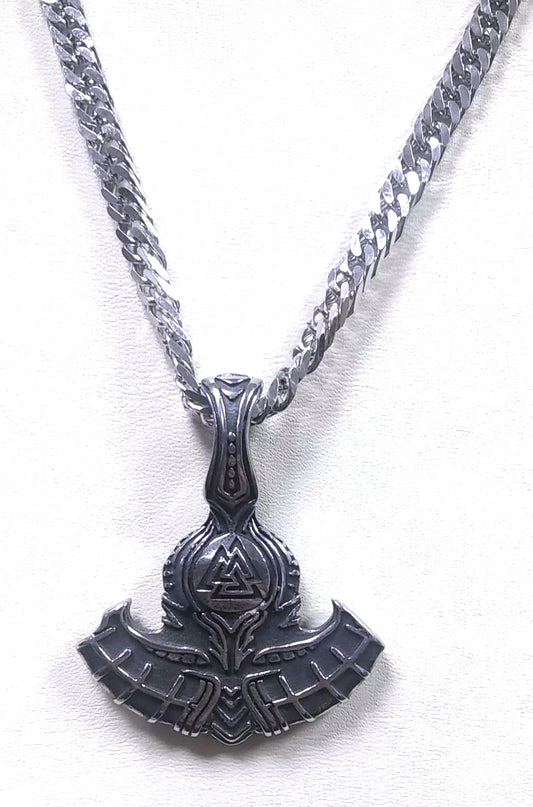 Colgante Acero con Cadena Martillo Thor Valknut - URA Moto