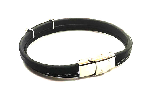 Pulsera Acero Cuero Llave Fija - URA Moto