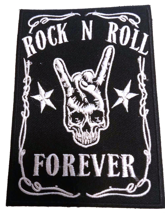 Parche Bordado Ropa Termoadhesivo Rock N Roll Calavera