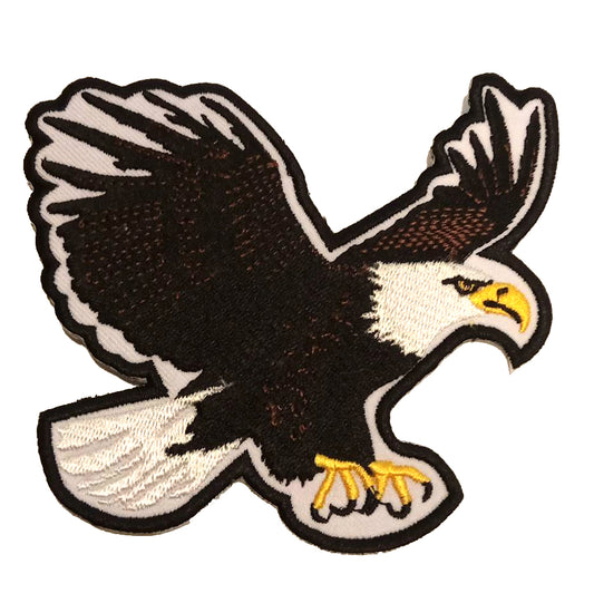 Parche Bordado Termoadhesivo Aguila Marrón-Blanca - URA Moto