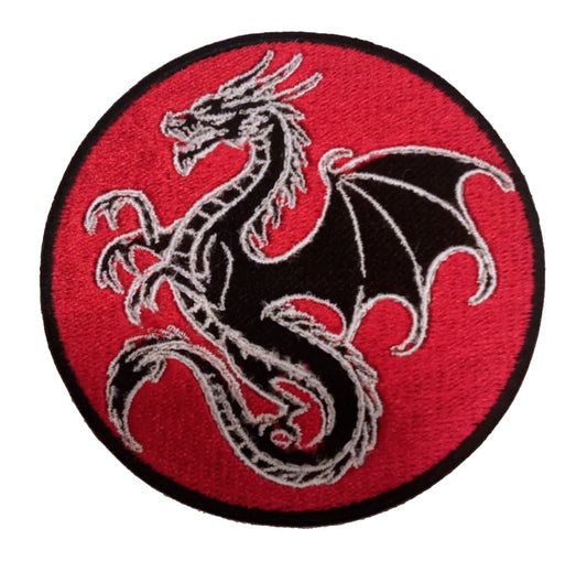 Parche Bordado Termoadhesivo Dragón Negro