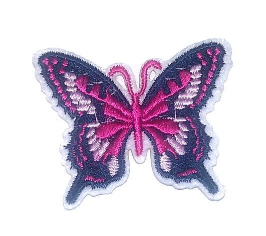 Parche Bordado Termoadhesivo Mariposa Rosa