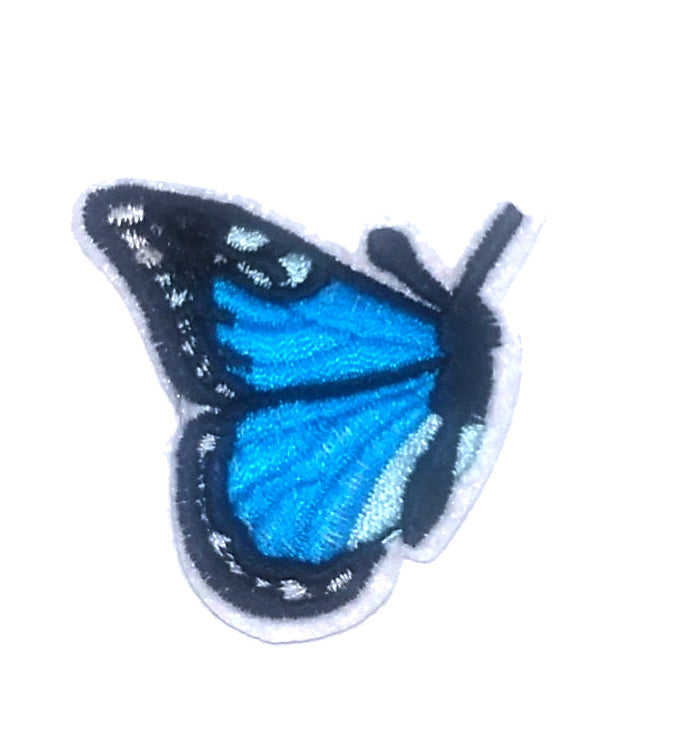 Parche Bordado Termoadhesivo Mariposa Azul - URA Moto