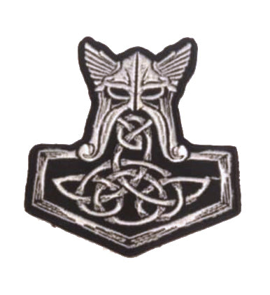 Parche Bordado Termoadhesivo Martillo Thor Alas