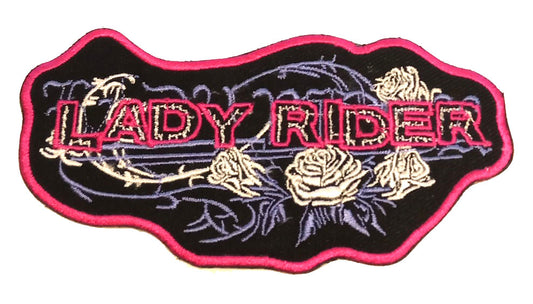 Parche Bordado Lady Rider Rosas Blancas