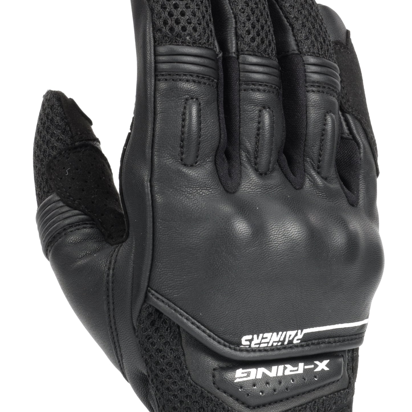 Guante Touring Verano X-RING Negro CE Rainers | Piel Rejilla Táctil