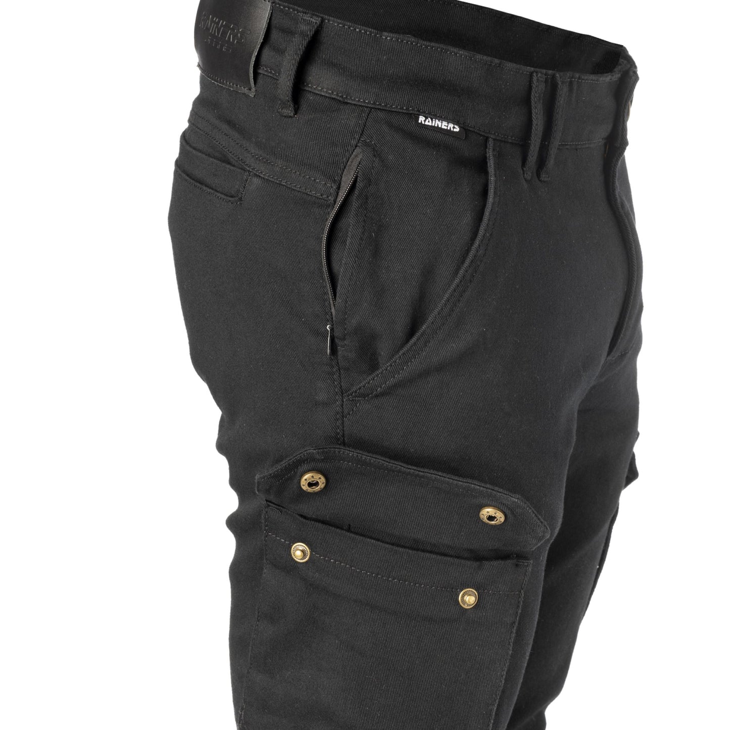 Pantalón Vaquero Moto Rainers ZACK-N Negro CE AA | Protecciones Rodilla Nivel 2