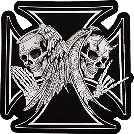 Parche Bordado Termoadhesivo Cruz Ángel y Demonio