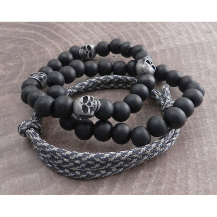 Conjunto de pulseras de paracord y cuentas de calavera AmiGaz