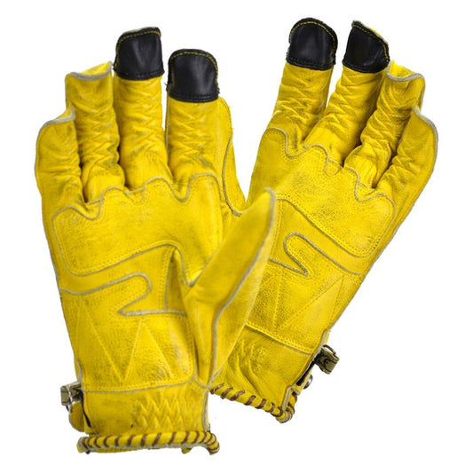 Guantes By City Second Skin Amarillos Piel Perforada Verano CE - URA Moto