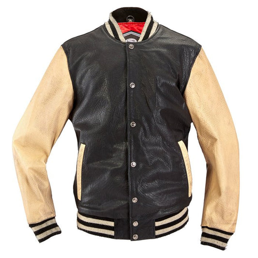 Chaqueta Holy Freedom Varsity Negra Piel Búfalo Universitaria
