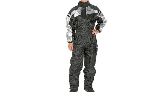 Mono Impermeable Bering Iwaki Negro/Plateado - Protección Total en Lluvia