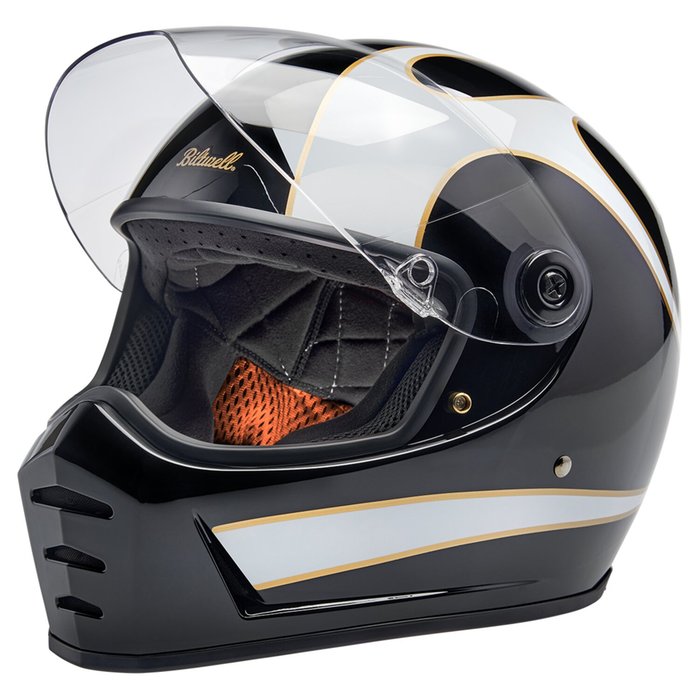 Casco Biltwell Lane Splitter Llamas Blancas