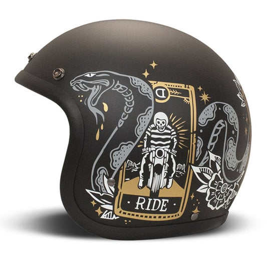 Casco DMD Retro Cards Jet Fibra Vidrio ECE 22.06 Vintage