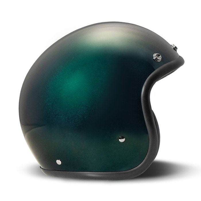 Casco DMD Retro Verde Oscuro Jet Fibra Vidrio ECE 22.06