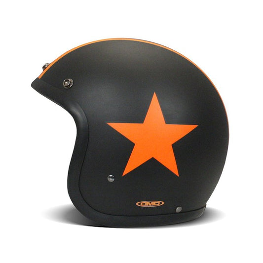 Casco DMD Retro Star Orange Jet Fibra Vidrio ECE 22.06