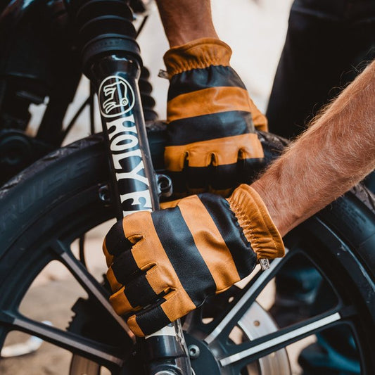 Guantes Holy Freedom Pitt Raw Black/Brown Piel Vintage