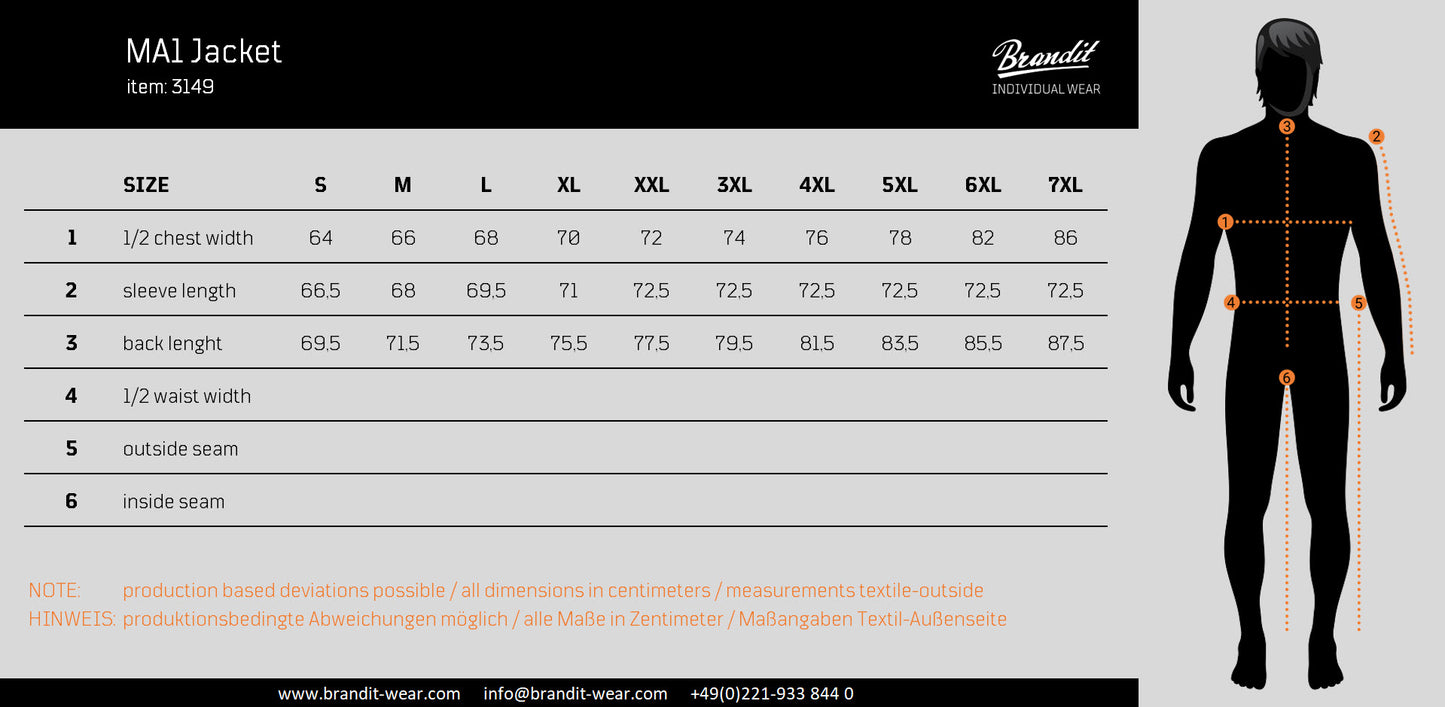 Chaqueta Brandit MA1 Dark Navy - URA Moto