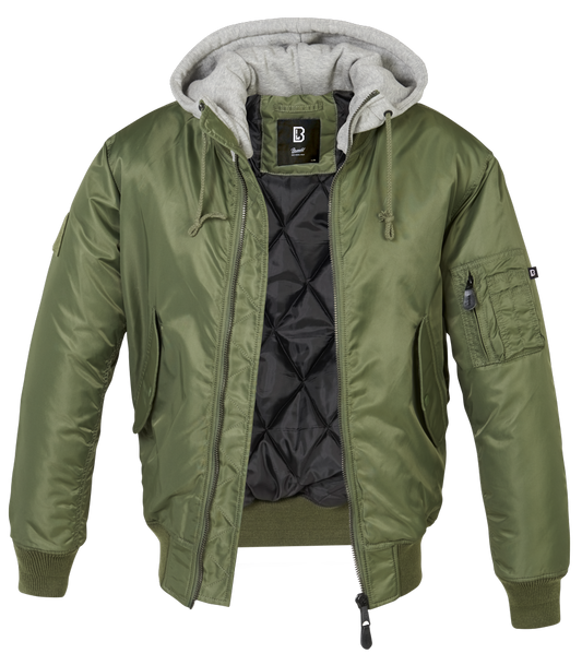 Chaqueta con Capucha Brandit MA1 Verde-Gris - URA Moto
