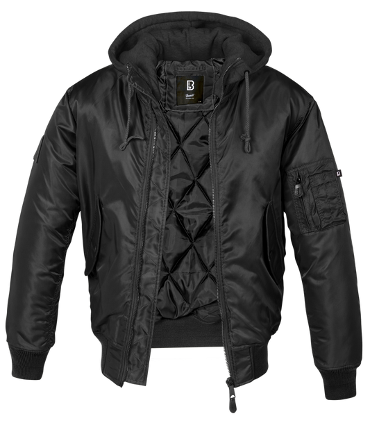 Chaqueta con Capucha Brandit MA1 Negra - URA Moto