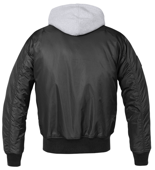 Chaqueta con Capucha Brandit MA1 Negra-Gris - URA Moto